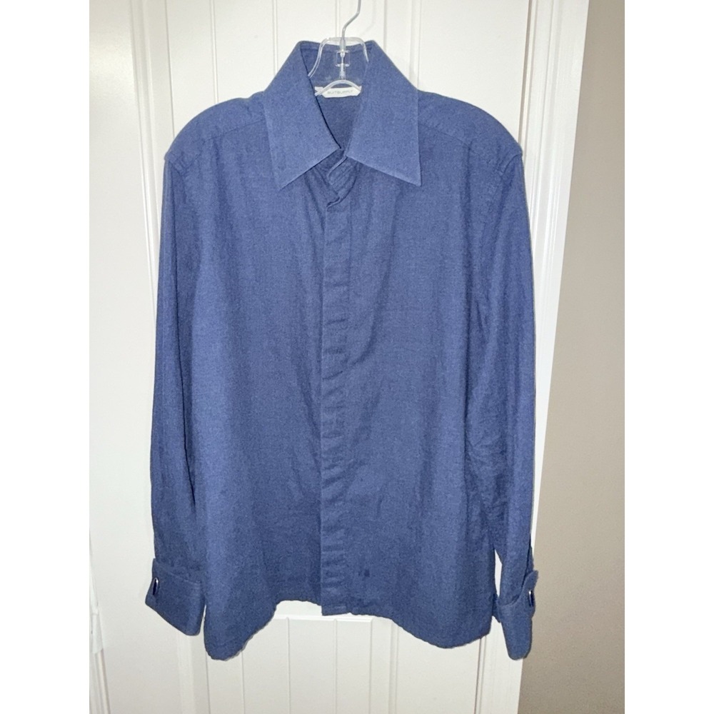 Suitsupply‎ Shirt Mens 15 3/4-16 Slim Fit Blue Button Up Egyptian Cotton 40